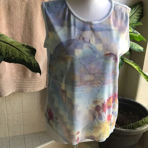 Merchant sailboat scene sleeveless top